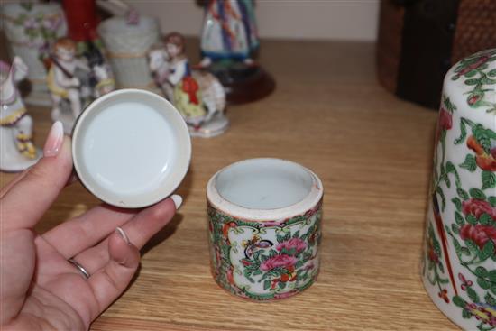 Three Cantonese teapots and a lidded pot